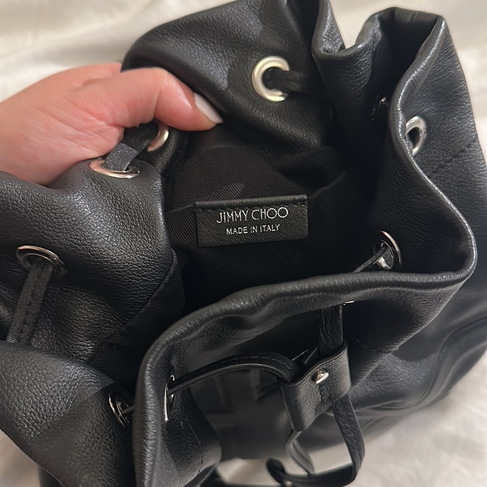 JIMMY CHOO LEATHER BUCKET BAG - Picture 5 of 8